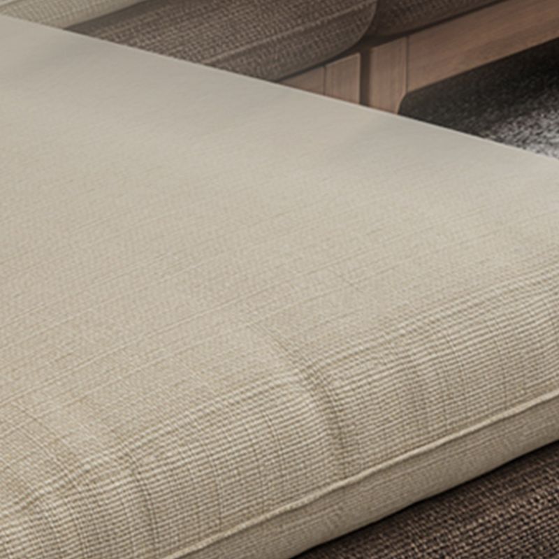 Divano sezionale braccio svasato, cuscini rimovibili con gambe di legno