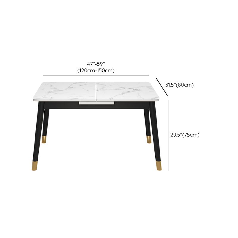 Modern Dining Table Rectangle Extendable Dining Table for Dining Room