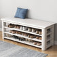 Modern Rubber Wood Bench Rectangle Home Storage Seating Bench with Shelves Clearhalo 'Benches' 'Chairs & Seating' 'furn' 'furn_benches' 'Furniture' 'Living Room Furniture' 1200x1200_f9ba4098-9b14-4797-ab1f-17039e086127