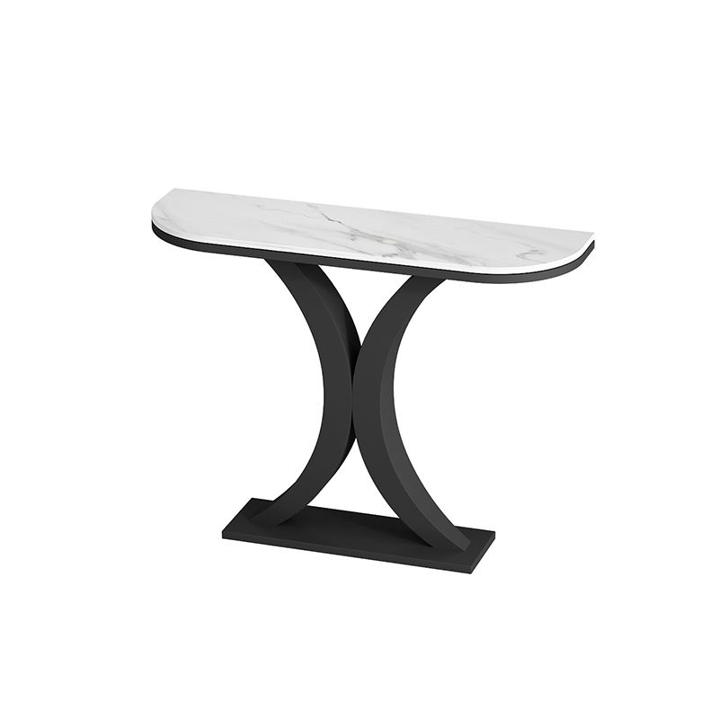 Tavolo della console glam tavolo di accento in marmo mezza luna, largo 12 pollici
