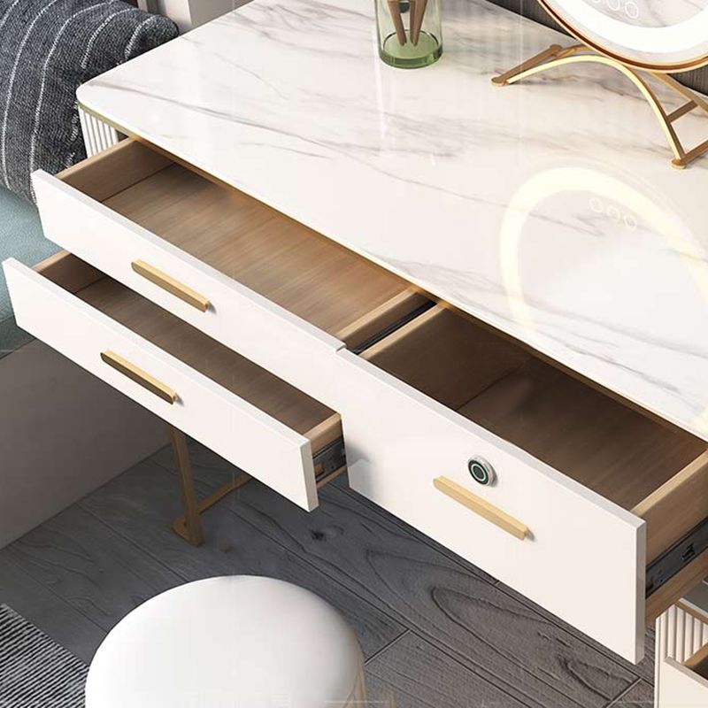 Tavolo da toeletta da toeletta per trucco in legno glam con cassetto