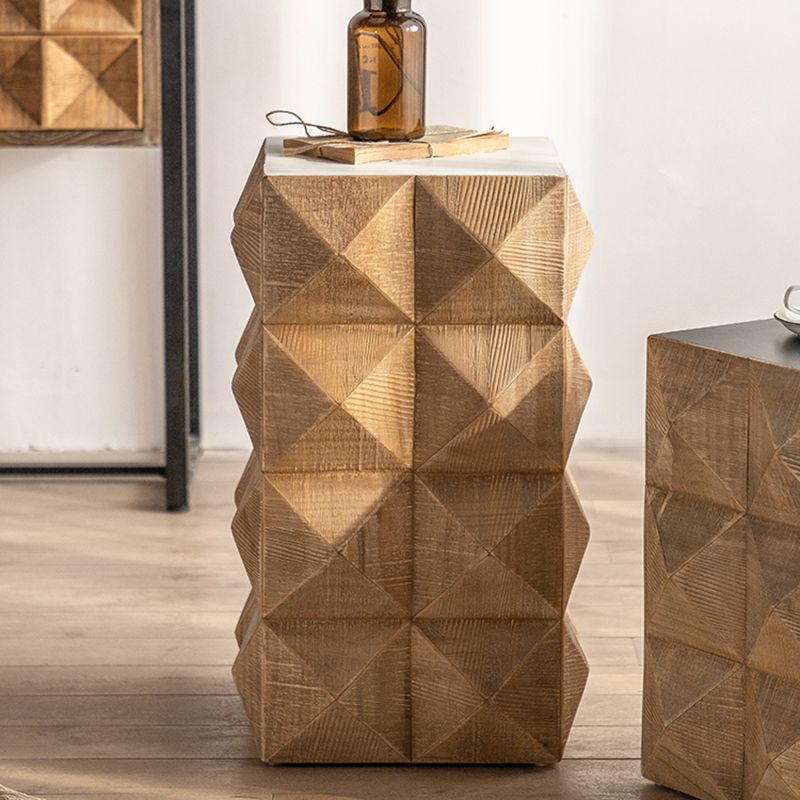 Rustieke geometrisch accent bijzettafel houten zijde uiteinde snacktafel