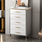 Glam White Vertical Stone Storage Chest Bedroom Chest with Drawers