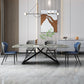 Stone Top Dining Table Traditional Luxury Table with Pedestal Base