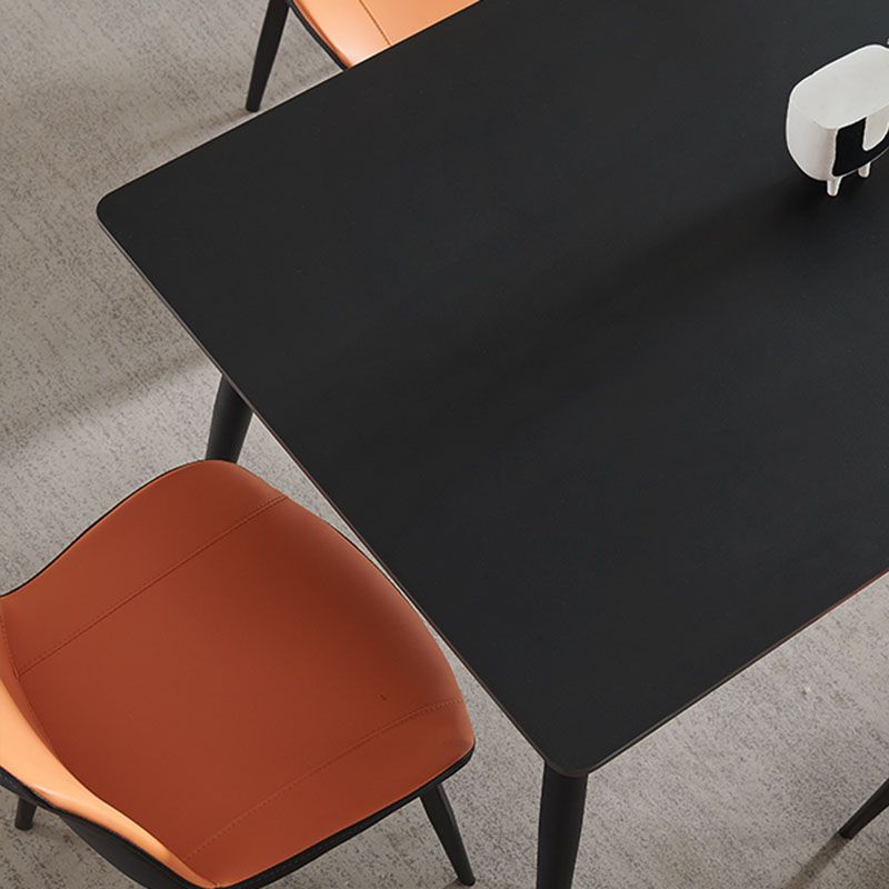 Kitchen Industrial Dinner Table Stone Rectangle 4 Legs Dining Table Clearhalo 'Dining Tables & Seating' 'Dining Tables' 'dining_table' 'furn' 'furn_dining_table' 'Furniture' 'Kitchen & Dining Furniture' 1200x1200_f9bd9e11-1d42-458d-a44d-63d9c6a54be6