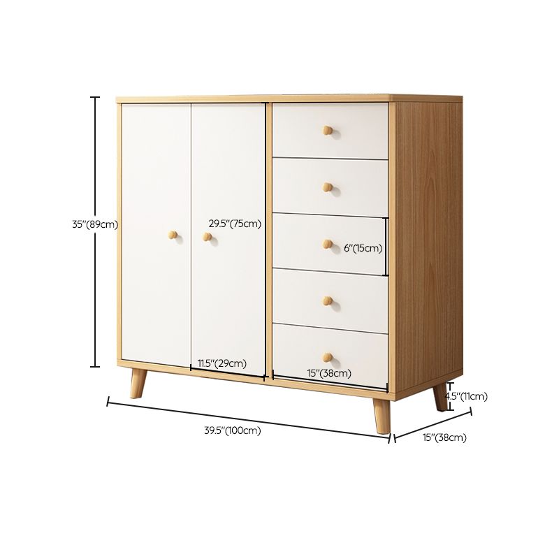 Contemporary Rectangle Storage Cabinet with Drawer Wooden Accent Cabinet