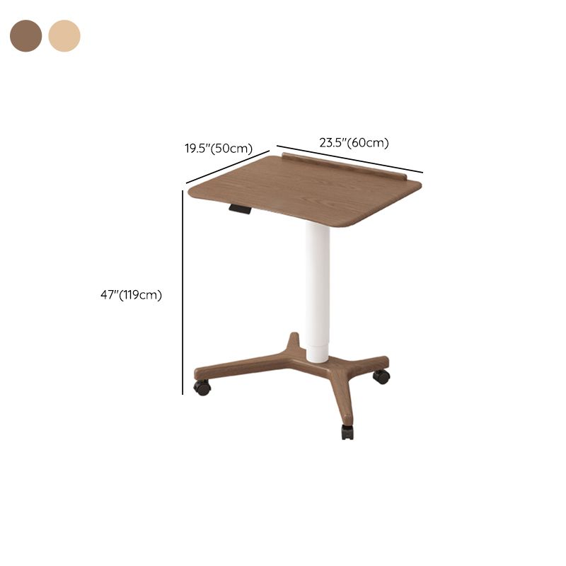 Bureau de bureau à domicile en bois en caoutchouc contemporain.