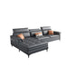 Black and Orange Pillow Top Arm Sectionals 37.4"High Cushion Back Sofa with Storage Clearhalo 'furn' 'furn_sectionals' 'Furniture' 'furniture_sectionals' 'Living Room Furniture' 'Sectionals' 1200x1200_f9bf4b97-a9da-4b55-8134-d3ffa3156e55