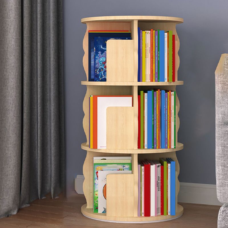 Modern Wood Bookcase Natural 17.3" W Engineered Wood Book Shelf for Home Office