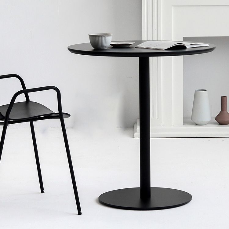 Metal Contemporary Round Dining Table Pedestal Base Dining Table for Kitchen Clearhalo ' dining_table' 'Dining Tables & Seating' 'Dining Tables' 'furn' 'furn_dining_table' 'Furniture' 'furniture_dining_table' 'Kitchen & Dining Furniture' 'kitchen&dining_furn' 'kitchen' 'kitchen_dining_table' 1200x1200_f9bff7f7-c776-48c4-8fa6-7fc613948bd7