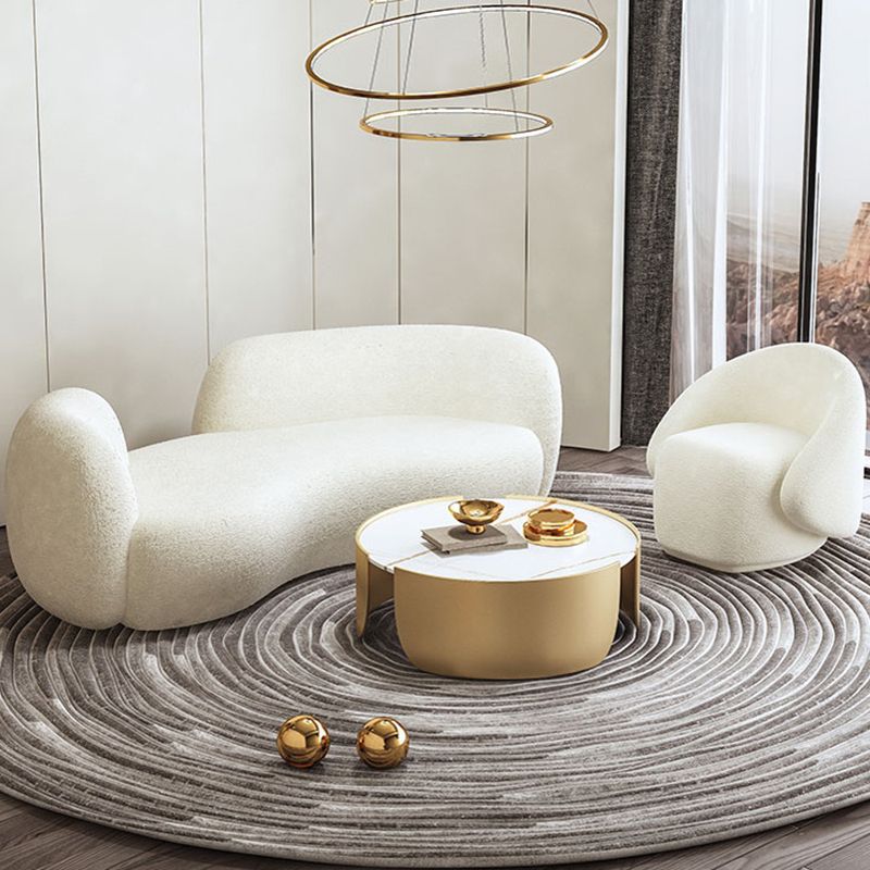 Contemporary Curved Sofa in Beige for Apartment 28.35" High Sofa Clearhalo 'furn' 'furn_sofas' 'Furniture' 'Living Room Furniture' 'Sofa' 'sofas' 1200x1200_f9c1609d-a64d-45f8-a95a-a6f7d2efac9c