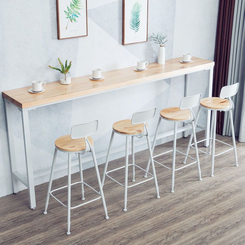 Modern Style Bar Table 1/5 Pieces Rectangle Solid Wood Counter Set