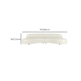 White Cushion Solid Wood Curved Corner Loveseat for Living Room