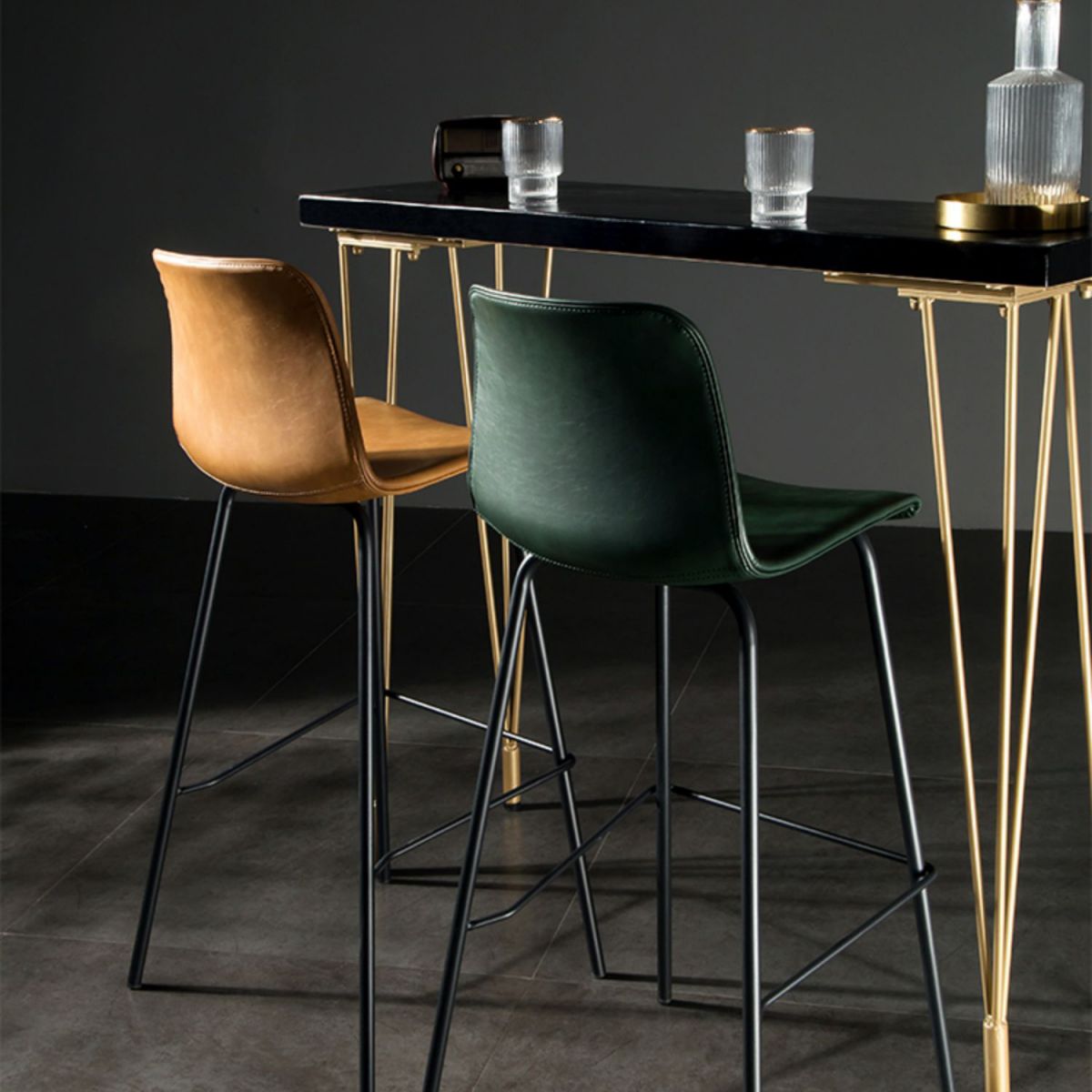 Contemporary Style Low Back Upholstered Bar Stool with Metal Legs Clearhalo 'Bar Furniture' 'Bar Stools' 'bar_stools' 'furn' 'furn_bar_stools' 'Furniture' 'Kitchen & Dining Furniture' 1200x1200_f9c28412-4552-4e9e-84e4-5b74b442bed6