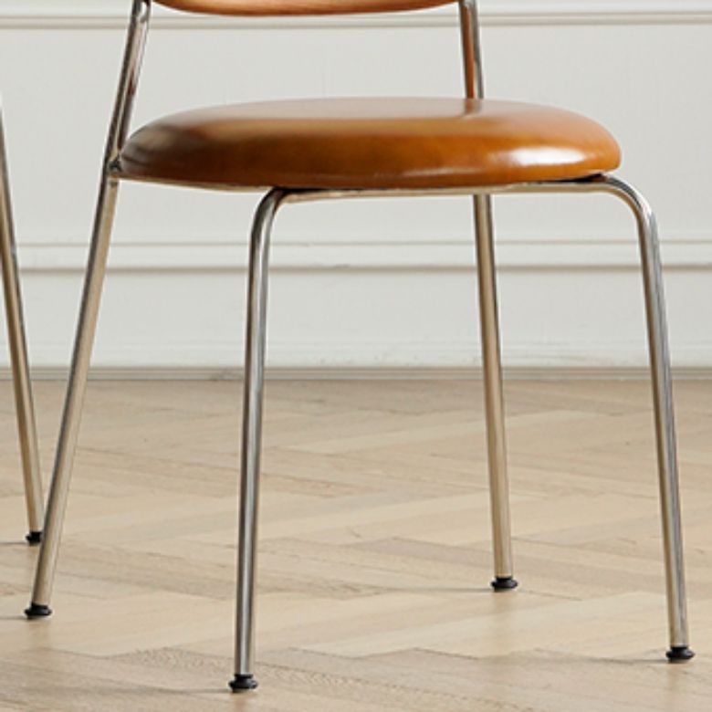 Industrial Dining Chair Leather Metal Base Dining Chair for Home Clearhalo 'Dining Chairs' 'Dining Tables & Seating' 'dining_chair' 'furn' 'furn_dining_chair' 'Furniture' 'Kitchen & Dining Furniture' 1200x1200_f9c6a488-3c32-4d74-a181-33b74222d6dd