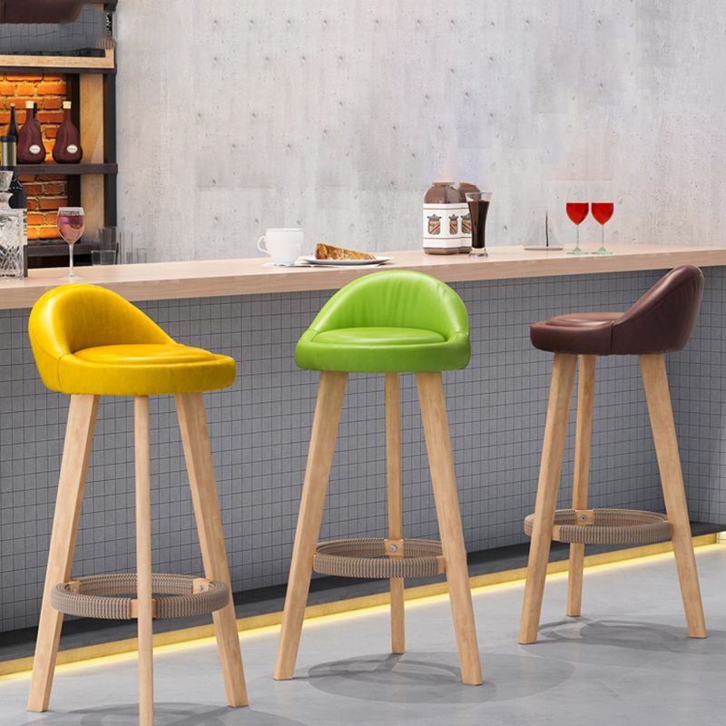 Scandinavian Upholstered Footrest Barstool Matte Finish Wood Bristol Stool Clearhalo 'Bar Furniture' 'Bar Stools' 'bar_stools' 'furn' 'furn_bar_stools' 'Furniture' 'furniture_bar_stools' 'Kitchen & Dining Furniture' 1200x1200_f9c77f79-5f63-462d-83b8-c0ed6c54e223