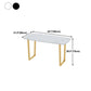 Industrial Style Dining Table Sintered Stone Sled Dining Table with Gold Frame Clearhalo 'Dining Tables & Seating' 'Dining Tables' 'dining_table' 'furn' 'furn_dining_table' 'Furniture' 'furniture_dining_table' 'Kitchen & Dining Furniture' 'kitchen' 'kitchen_dining_table' 1200x1200_f9c7a265-142f-4f43-9886-da02434b0253
