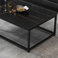 Mesa de centro simple rectangular de estilo moderno con estante - 16.5" H