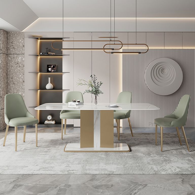 Designer Style Sintered Stone Top Dining Set Rectangle 1/2/5/6 Pieces Table with Chairs Clearhalo 'Dining Room Sets' 'Dining Tables & Seating' 'dining_room_set' 'furn' 'furn_dining_room_set' 'Furniture' 'furniture_dining_room_set' 'Kitchen & Dining Furniture' 1200x1200_f9c95682-25b5-4147-85ad-fe8a313656d1