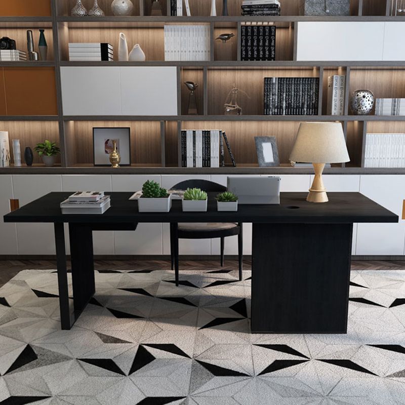 Industrial Wooden Office Desk Rectangular Black Writing Desk Clearhalo 'furn' 'furn_office_desk' 'Furniture' 'Office Desks' 'Office Furniture' 'office_desk' 1200x1200_f9cc2009-43ca-4107-9a4c-e86893a5fafb