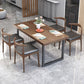 Industrial Dark Brown Dining Set 1/2/5/7 Pieces Solid Wood Dinette Set for Home