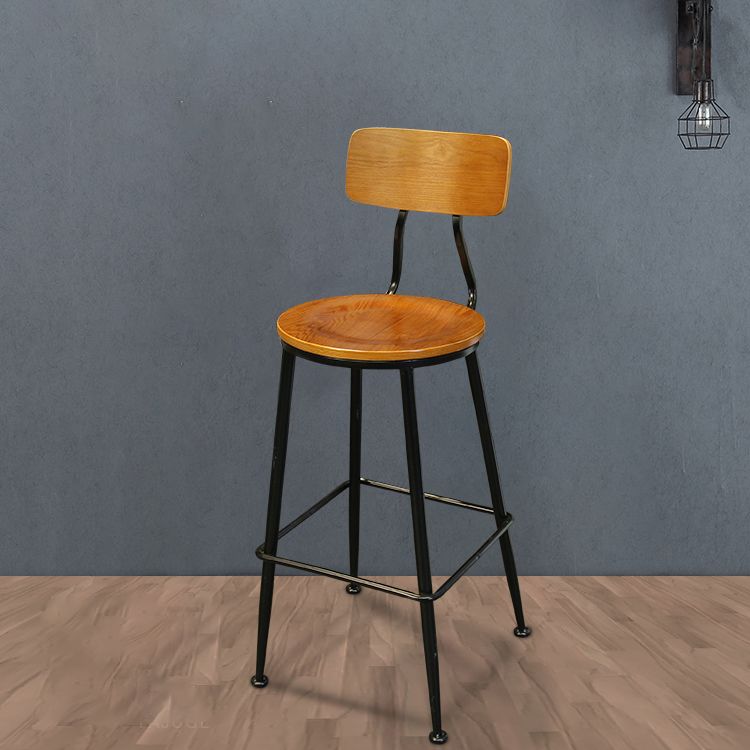Industrial Black Counter Stools Iron Wooden Bar Bristol Stools with Round Seat Clearhalo 'Bar Furniture' 'Bar Stools' 'bar_stools' 'furniture_bar_stools' 'Kitchen & Dining Furniture' 'kitchen&dining_furn' 'kitchen' 'kitchen_furn' Furniture' 1200x1200_f9cde331-0f91-4ed2-874f-8a1af13d6b33