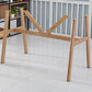 Contemporary Home Dining Table with Steel Trestle for 2-4 People