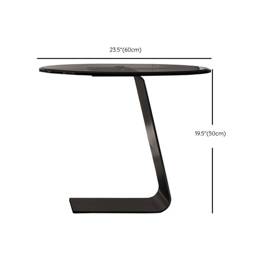 Glam Cocktail Table Drum Slate with Drawer Round Single Coffee Table