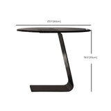 Glam Cocktail Table Drum Slate with Drawer Round Single Coffee Table