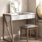 Modern Natural Make-up Vanity Wood Flip-Top Dressing Table with 2 Storage Drawers