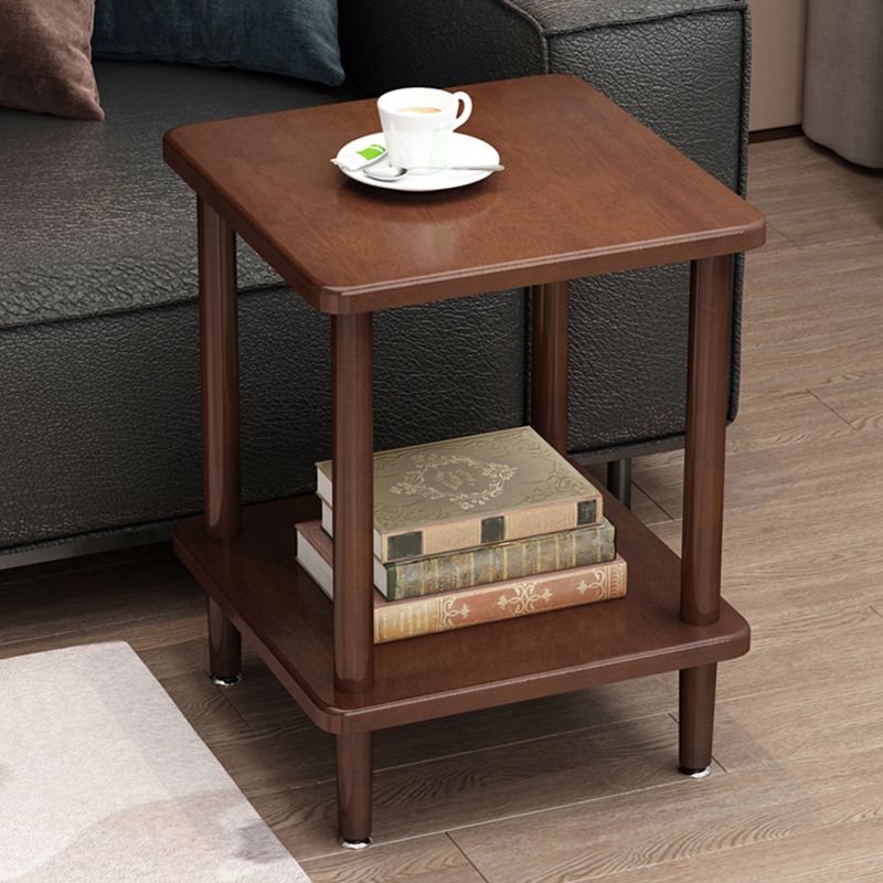 Modernes massives Holzendrutsche 4 Beine mit Regal Doppelstufe Beistelltisch