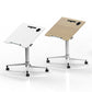Modern Style Office Desk Rectangular Shape White/Brown/Natural Movable Table with Wheels