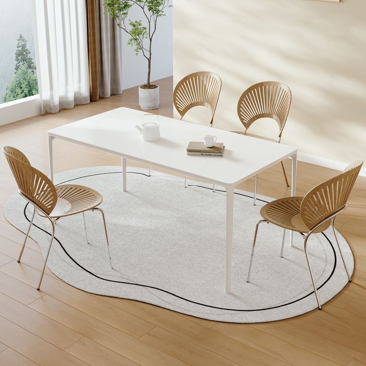 スカンジナビアのダイニングテーブルセットメタルベースのキッチン家具セット付き1/4/5ピース