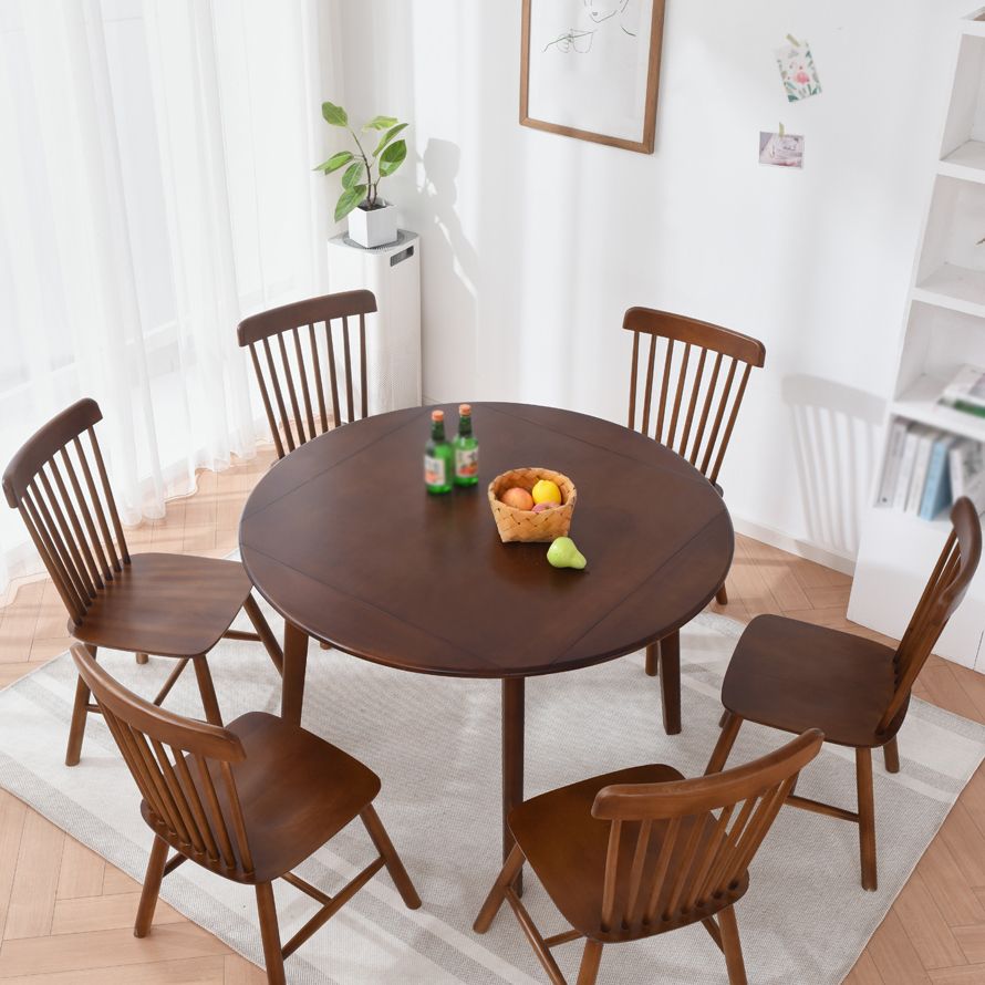 Rubberwood Solid Wood Dining Table Contemporary Style Dining Site Table with 4 Legs Clearhalo ' dining_table' 'Dining Tables & Seating' 'Dining Tables' 'furn' 'furn_dining_table' 'Furniture' 'furniture_dining_table' 'Kitchen & Dining Furniture' 'kitchen&dining_furn' 'kitchen' 'kitchen_dining_table' 1200x1200_f9d0af41-72cf-4eee-a05b-b3b669644bf7