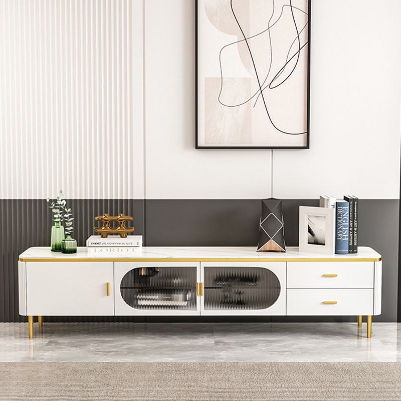 Stone Media Console Enclosed Storage TV Stand Console with Drawers Clearhalo 'furn' 'furn_tv_stands_entertainment_centers' 'Furniture' 'Living Room Furniture' 'TV Stands & Entertainment Centers' 'TV Stands & Media Storage Furniture' 'tv_stands_entertainment_centers' 1200x1200_f9d11e8d-56b6-439a-ac3b-bf9b9402e23f