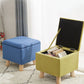 Modern Ottoman Solid Color Square Storage Cotton Linen Fade Resistant Ottoman