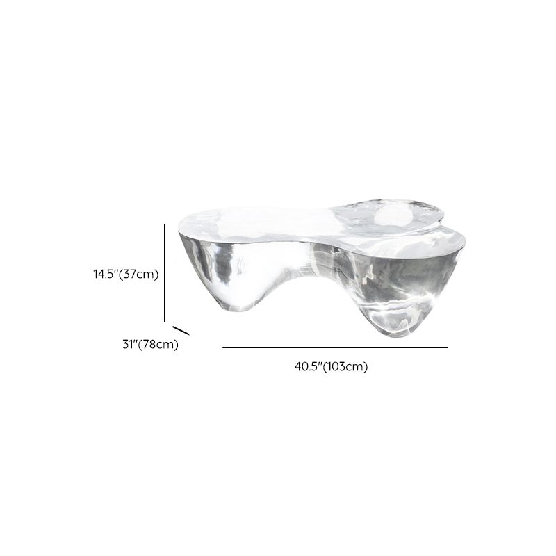 3 Legs Clear Contemporary Acrylic Single Coffee Cocktail Table Clearhalo 'Coffee & Accent Tables' 'Coffee Tables' 'coffee_tables' 'furn' 'furn_coffee_tables' 'Furniture' 'Living Room Furniture' 1200x1200_f9d42f9a-c62c-43fa-aa22-6f60beb645c2