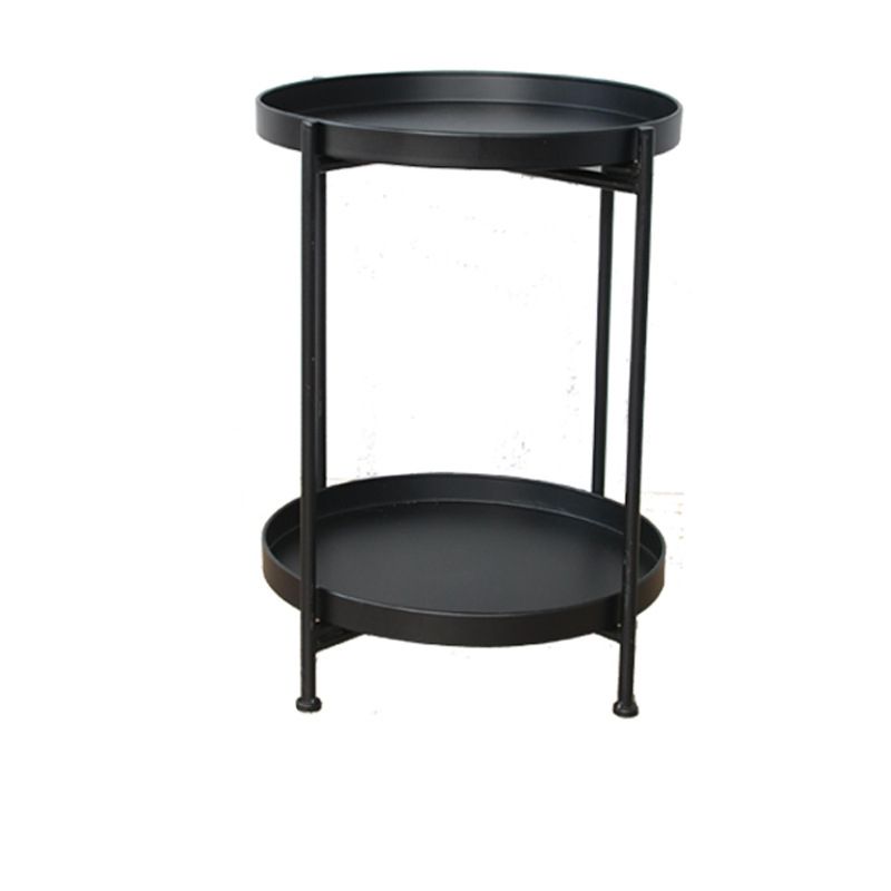 Tavolo da angolo 4 gambe tavolo laterale superiore del vassoio rotondo per soggiorno