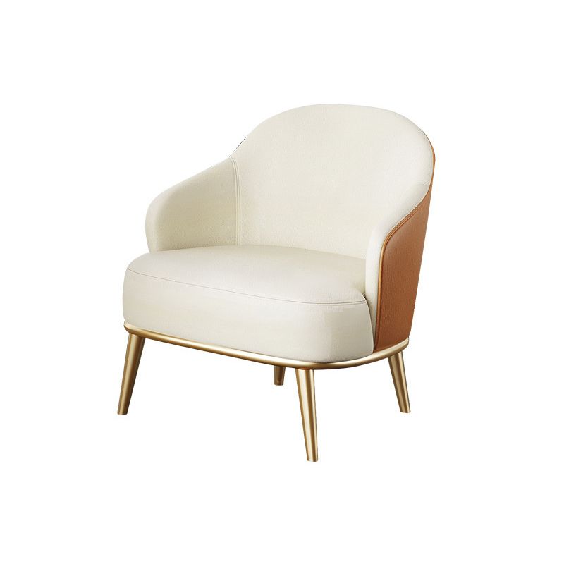 Glam Styled Leather Armchair Fixed Back Basic Four Legs Recessed Arms Chair Clearhalo 'Accent Chairs' 'accent_chairs' 'Chairs & Seating' 'furn' 'furn_accent_chairs' 'Furniture' 'Living Room Furniture' 1200x1200_f9d5ad92-0bd5-4109-89df-9ec68ad2ab1f