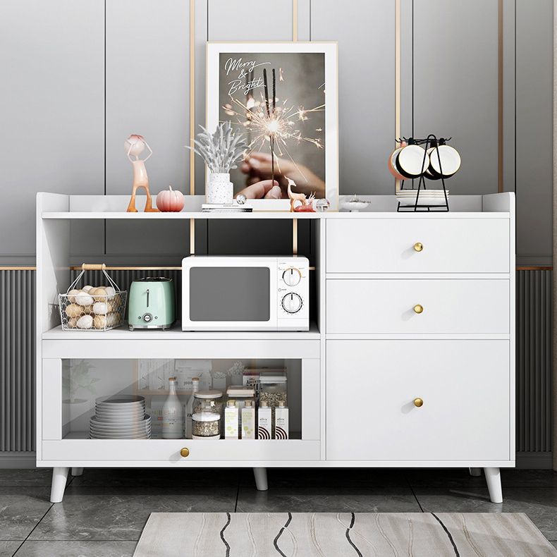 Modern Cabinets Buffet Table Engineered Wood Open Storage Sideboard Cabinet Clearhalo 'buffet_sideboard' 'Buffets & Sideboards' 'Furniture' 'furniture_buffet_sideboard' 'Kitchen & Dining Furniture' 1200x1200_f9d5c5bb-a010-49d4-9cb7-f76e4b1dce90