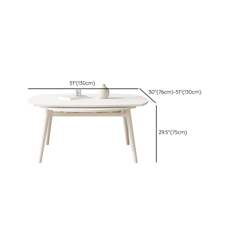 White Drop-Leaf Dining Table Round Sintered Stone Dinner Table for Dining Room Clearhalo 'Dining Tables & Seating' 'Dining Tables' 'dining_table' 'furn' 'furn_dining_table' 'Furniture' 'Kitchen & Dining Furniture' 1200x1200_f9d6b714-19da-47f6-a560-f549631b287b