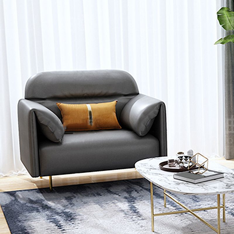 Glam Sewn Pillow Back Standard Pillow Top Arm Living Room Leather Sofa