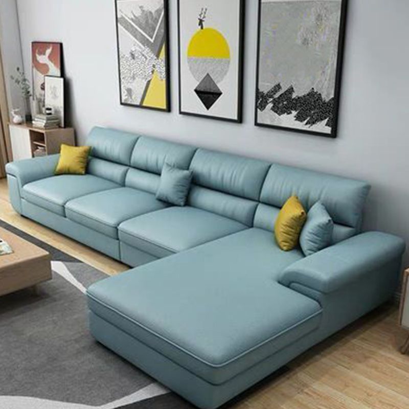 Sewn Pillow Back Pillow Top Arm Sectional with Slipcovered for Living Room Clearhalo 'furn' 'furn_sectionals' 'Furniture' 'furniture_sectionals' 'kitchen' 'kitchen_sectionals' 'Living Room Furniture' 'Sectionals' 1200x1200_f9d837ce-8255-4829-b0bf-76f0d9fc37ad