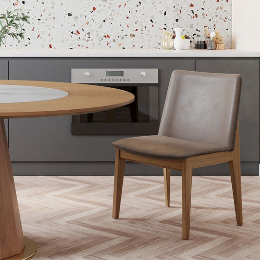 Wood Kitchen Dining Armless Chair Contemporary Solid Back Dining Chair