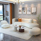 Divano curvo in pelle finta glam semplice divano irregolare in bianco di 27,6 "h