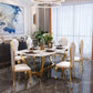 Glam Style Dining Room Dinner Table Gold Base Luxury Dining Table Clearhalo 'Dining Tables & Seating' 'Dining Tables' 'dining_table' 'furn' 'furn_dining_table' 'Furniture' 'Kitchen & Dining Furniture' 1200x1200_f9d929d4-da7c-4442-90b7-09130c564a25