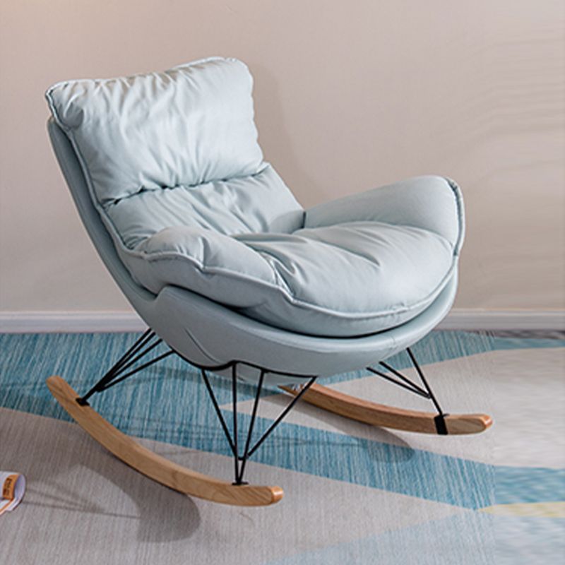 Silla de ocio Velvet Pure Color Rocker Rocker Silla con otomana