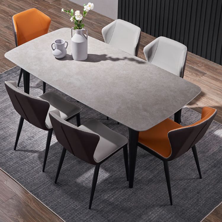 Modern 1/2/4/7 Pieces Dinette Set with Grey Sintered Stone Top Rectangle Dining Table Set Clearhalo 'Dining Room Sets' 'Dining Tables & Seating' 'dining_room_set' 'furn' 'furn_dining_room_set' 'Furniture' 'furniture_dining_room_set' 'Kitchen & Dining Furniture' 1200x1200_f9dbc539-281d-48d8-8eac-ad7e88652d72