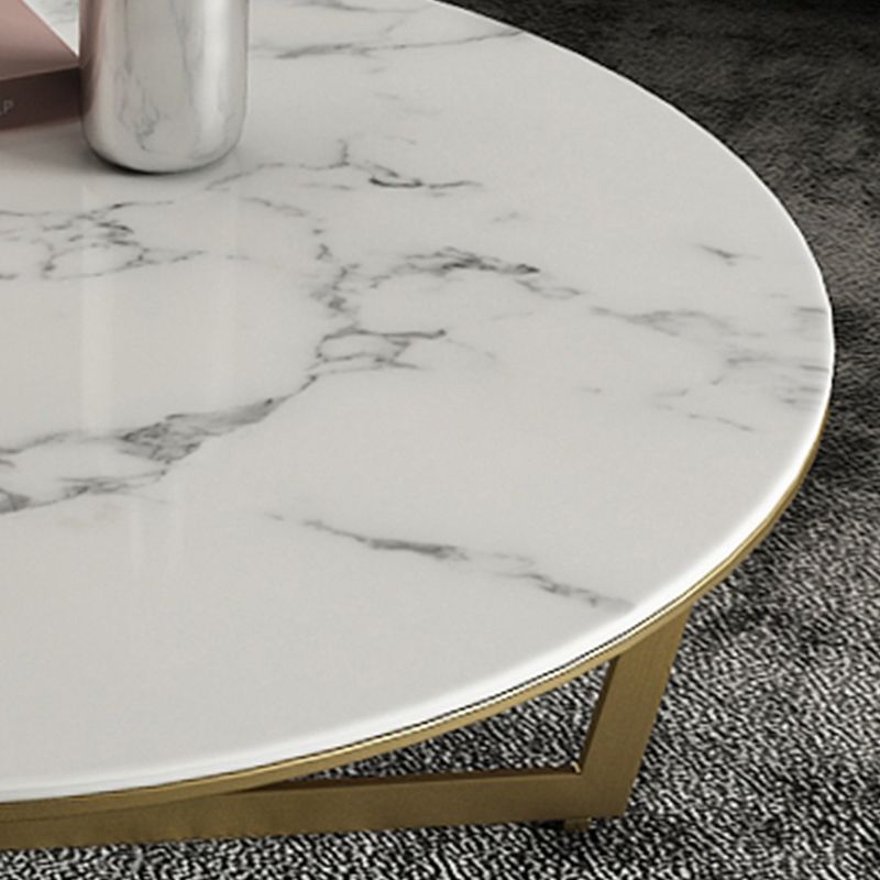 Contemporary Frame Coffee Table Round Slate Top Cocktail Table Clearhalo 'Coffee & Accent Tables' 'Coffee Tables' 'coffee_tables' 'furn' 'furn_coffee_tables' 'Furniture' 'Living Room Furniture' 1200x1200_f9dc2d71-83a9-400c-bbaf-bfbedb4bbc60