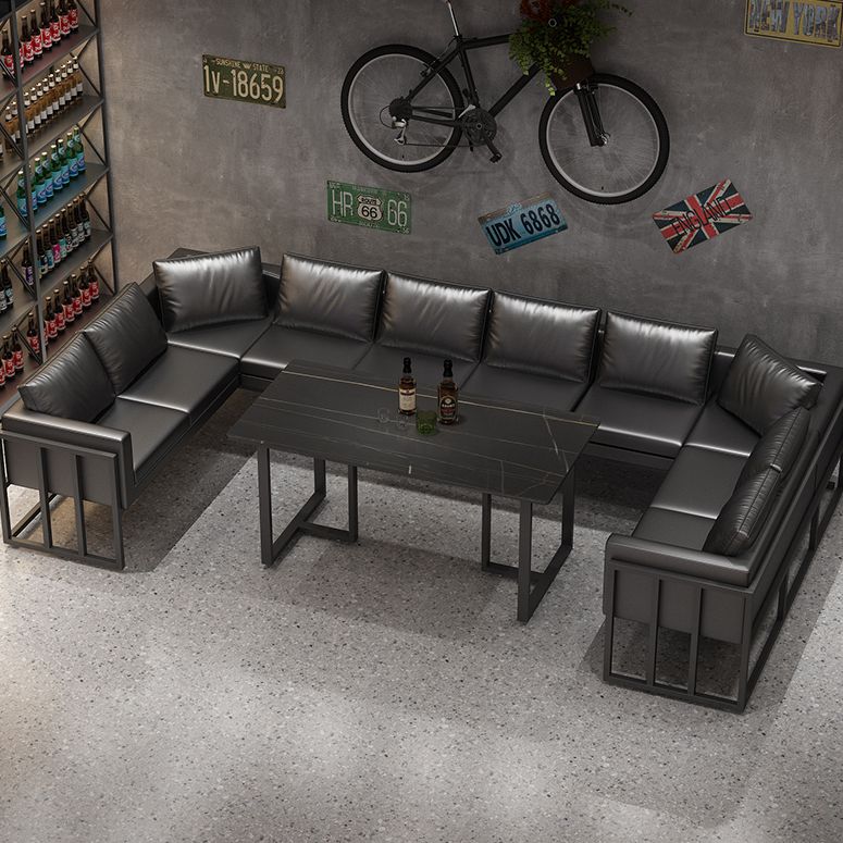 Industrial Sintered Stone Top Dinner Room Kitchen Table Black Metal Base Table for Dinning Room Clearhalo ' dining_table' 'Dining Tables & Seating' 'Dining Tables' 'furn' 'furn_dining_table' 'Furniture' 'furniture_dining_table' 'Kitchen & Dining Furniture' 'kitchen&dining_furn' 'kitchen' 'kitchen_dining_table' 1200x1200_f9df0fa9-6007-4783-bf4f-ba72bcca54d9